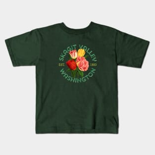 Skagit Valley Washington Vintage Tulip Gardeners Floral Kids T-Shirt